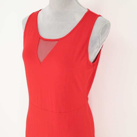 Vince Camuto Dress Womens Medium Red Maxi Stretch Knit Sleeveless Beach Resort - Picture 9 of 12